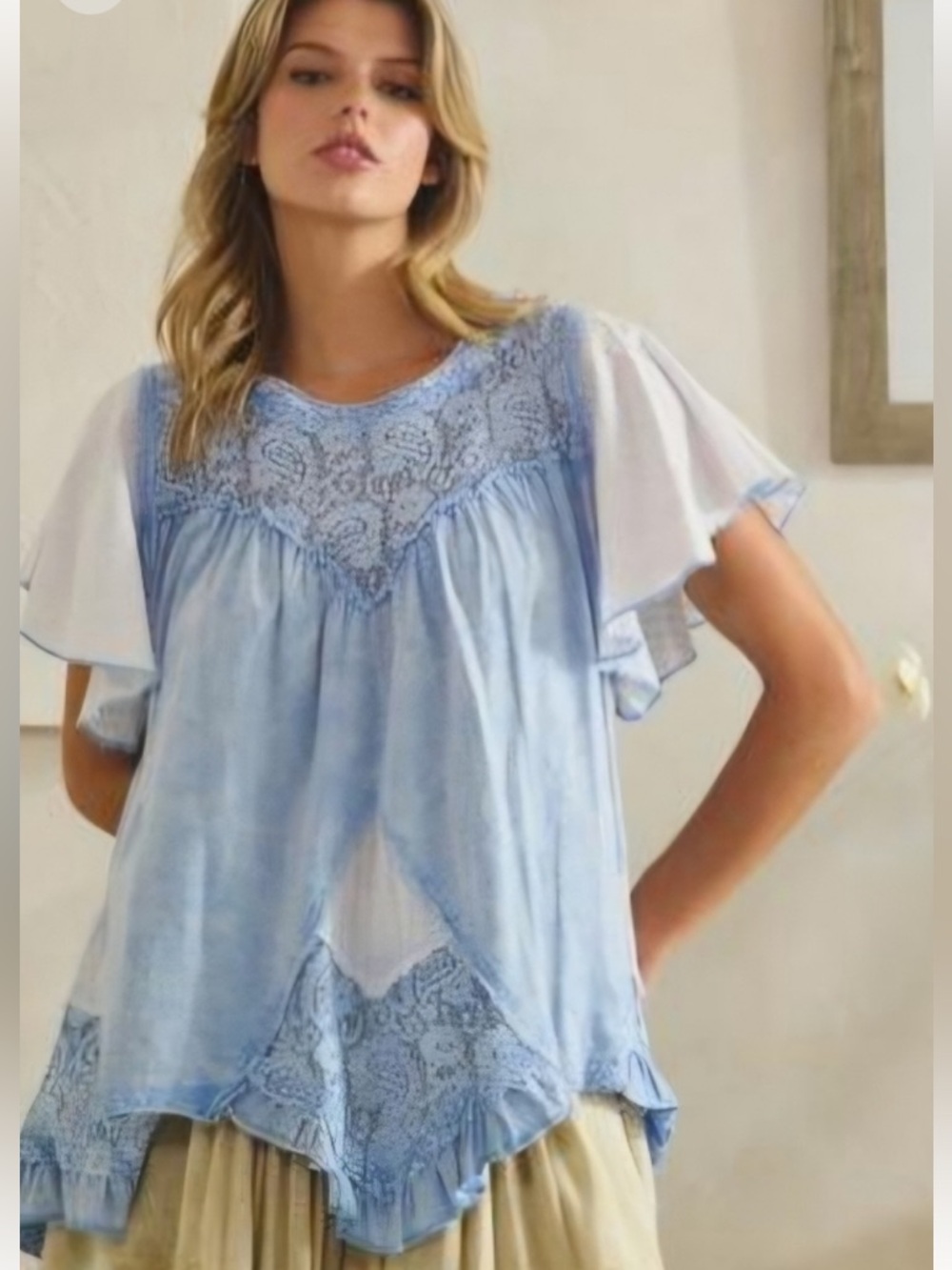 OLI & HALI BLUE LACE TOP